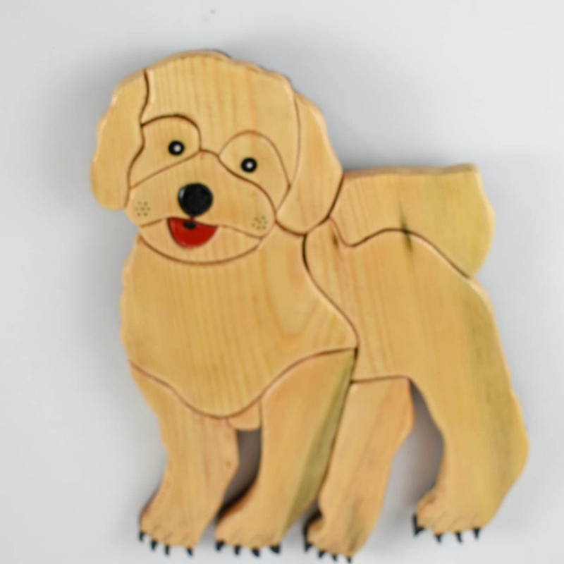 Wooden Wall Hanging Sculpture/ Hand Carved Wooden Art/ Dog /Teak/Pine Wood/L-10 inch/ W-0.25 inch/ H-11 inch from India House
