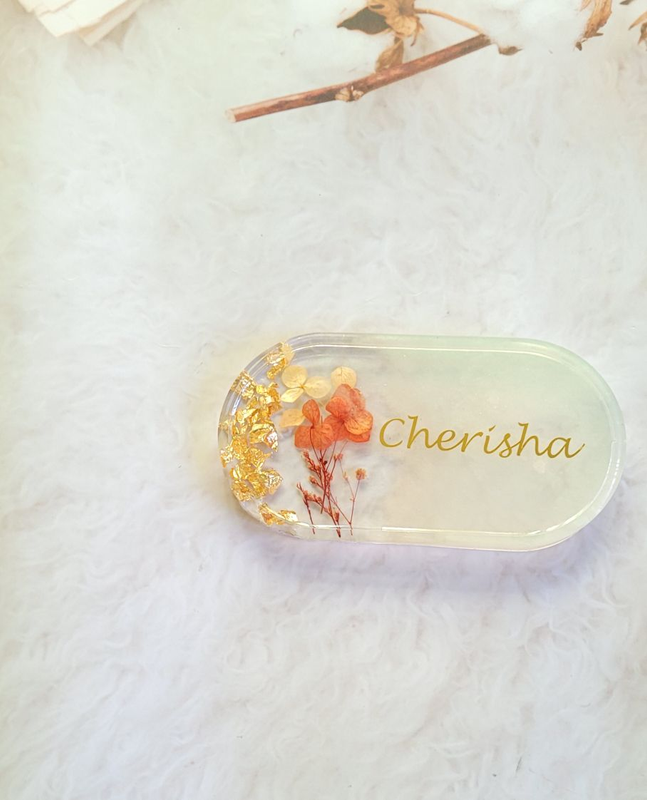 Customized Trinket Tray With Flowers