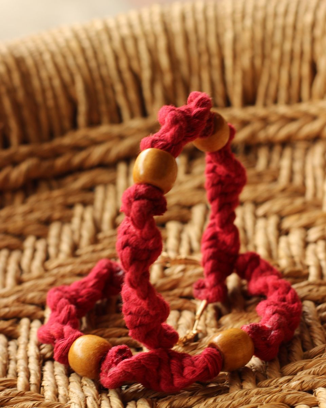 Macrame Beaded Hoops